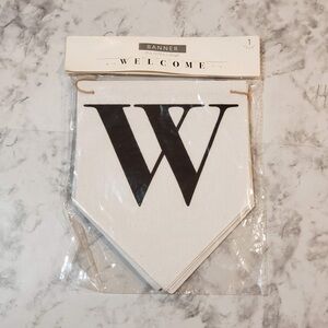 Welcome Banner Burlap Fabric 81 in.